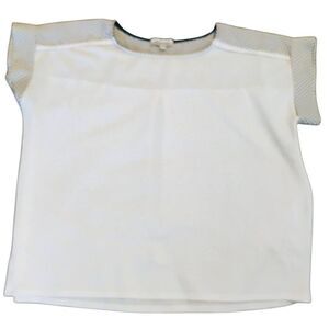 Set The Stage White Short Sleeve Tee with Relaxed Fit and Crew Neck